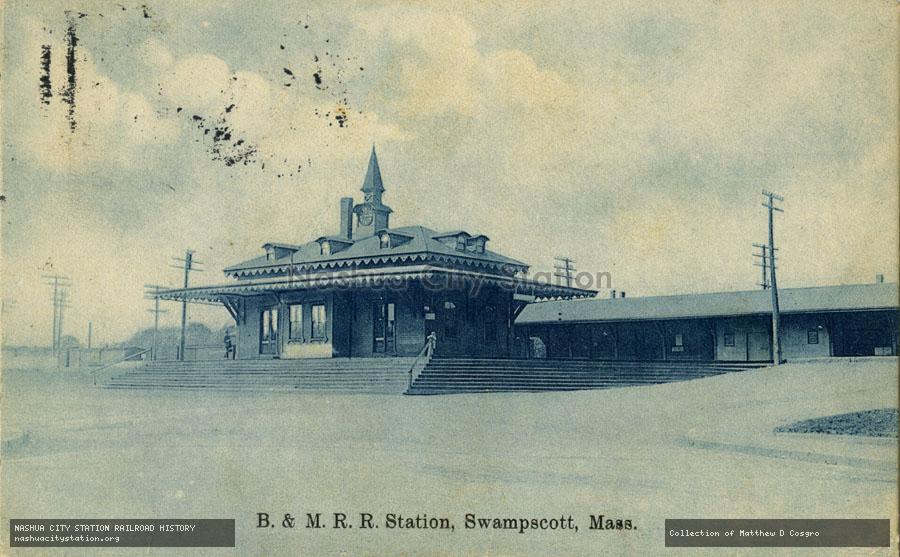 Postcard: Boston & Maine Railroad Station, Swampscott, Massachusetts
